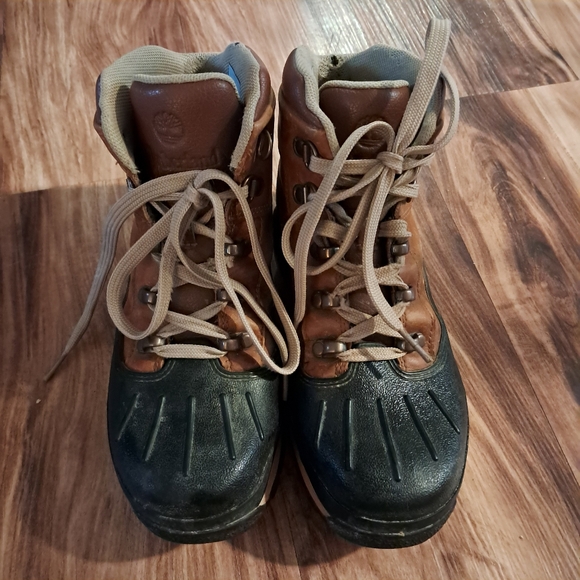 Timberland Euro Hiker Shell Toe Boot Boys Size 4 Tobacco Brown And Black - Picture 3 of 11